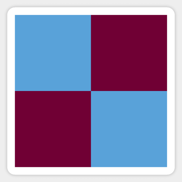 Burnley Claret and Blue Checkered Fan Flag Sticker by Culture-Factory